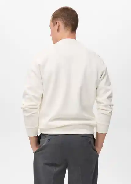 Buzo Sudadera Nola Blanco Talla L Hombre Mango