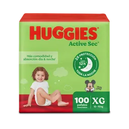 Pañales Huggies Active Sec Etapa 4 Pack con 100 Unidades