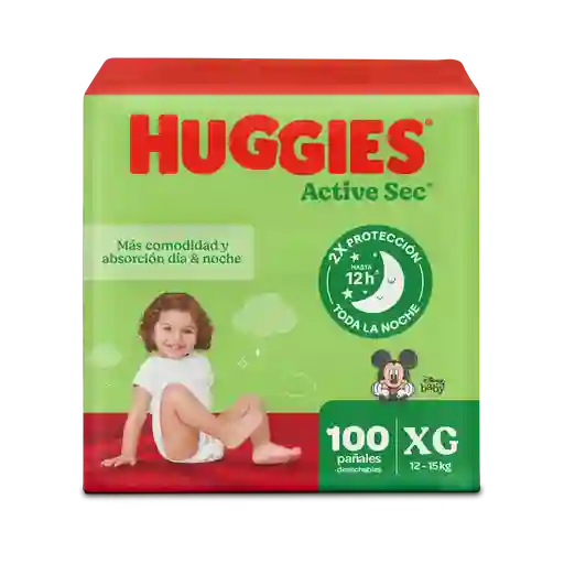 Pañales Huggies Active Sec Etapa 4 Pack con 100 Unidades