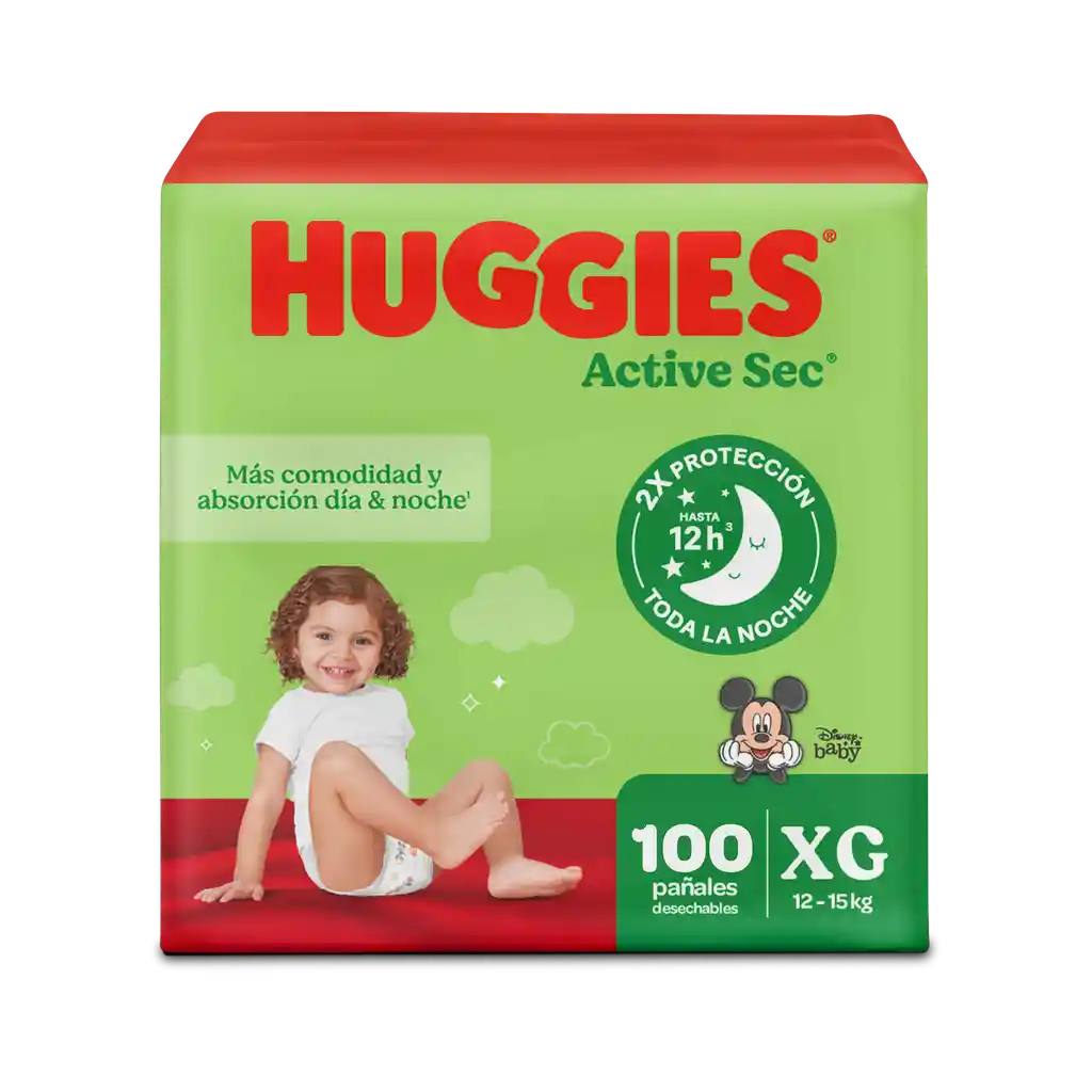 Pañales Huggies Active Sec Etapa 4 Pack con 100 Unidades