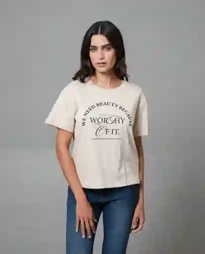 Camiseta Mujer Beige M 202G106_BEI141209 Rifle