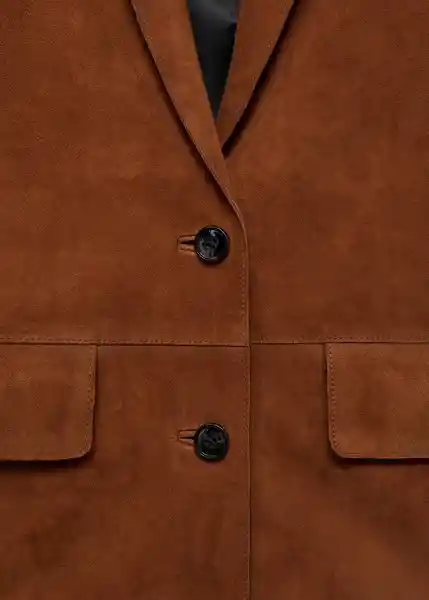 Saco Americana Nobu Tabaco Talla S Mujer Mango