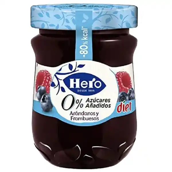 Hero Mermelada Arándano Frambuesas Diet Confitura