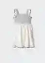 Vestido Ibiza Offwhite Talla 06 Niñas Mango