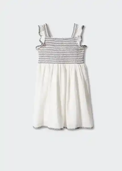 Vestido Ibiza Offwhite Talla 06 Niñas Mango