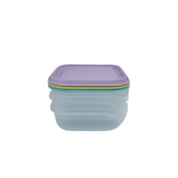 Contenedor Para Alimentos Quadrados Coloridos 3 Unidades Miniso