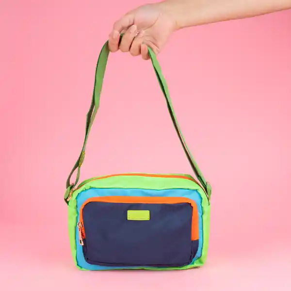 Bolso Crossbody Serie Bloques de Color Azul Miniso