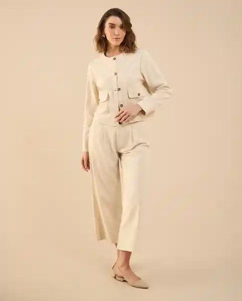 Pantalón Blanco Puro Claro Talla 10 631G006 Esprit