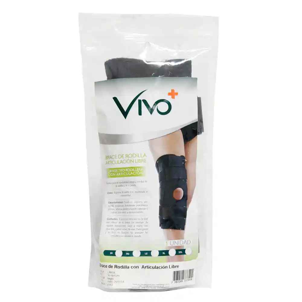 Brace Vivo+ De Rodilla Articulacion Libre Talla L Vivo+