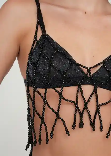 Top Mujer Negro Puro Ultraoscuro Talla XS/S 309g053 Naf Naf