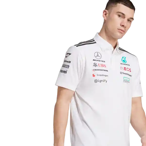 Adidas Camiseta Polo F1 Mercedes Lifestyle Hombre Blanco Talla L