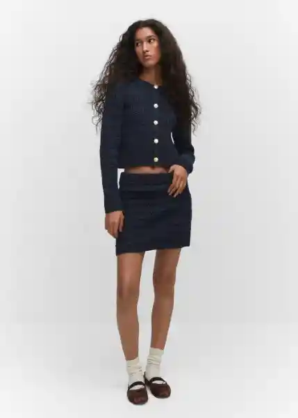 Falda Bambi Navy Talla S Mujer Mango