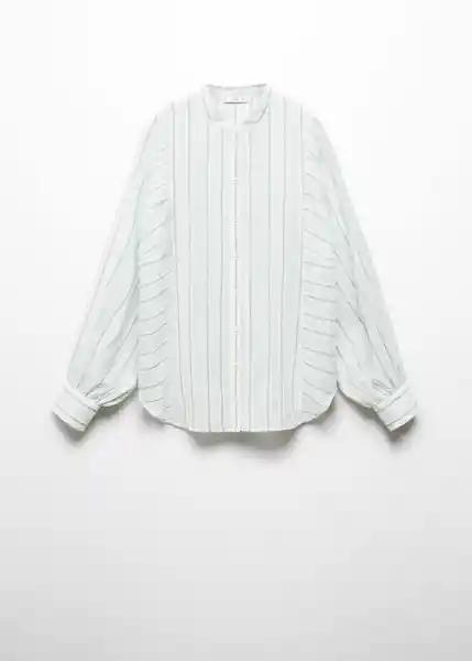 Camisa Bamboo Azul Talla M Mujer Mango