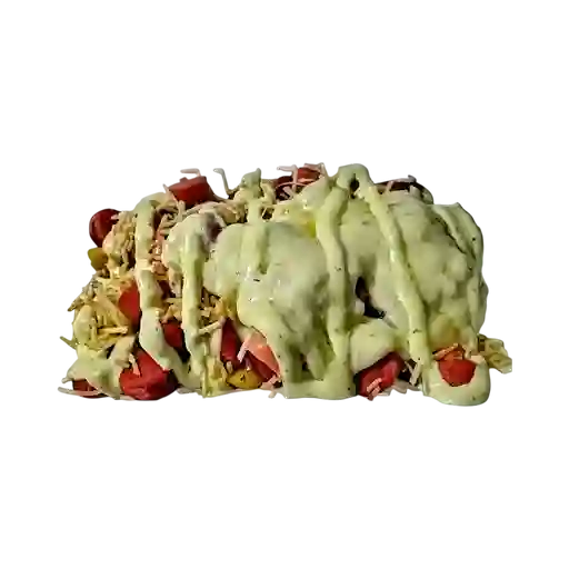 Salchipapa gratinada