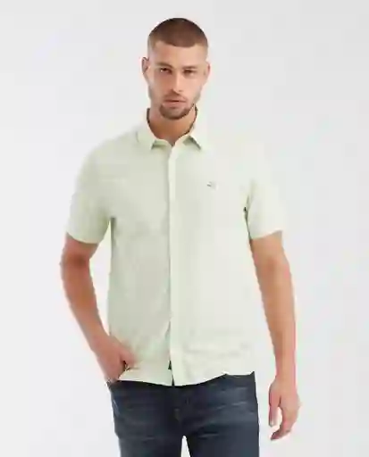 Camisa Oxford Manga Corta Verde Cisca Claro Talla M Chevignon