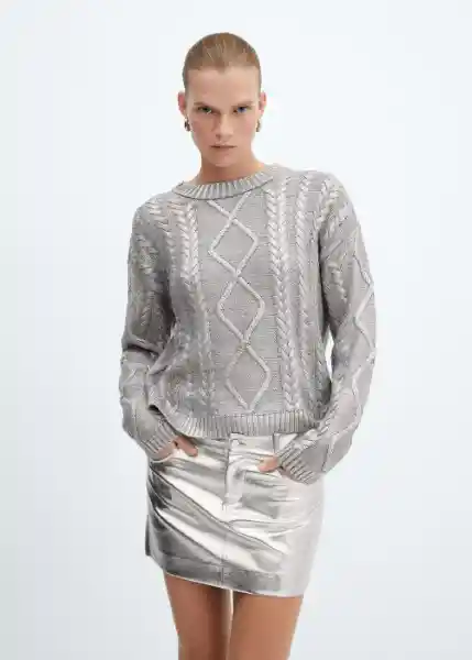 Jersey Foil Plata Talla S Mujer Mango