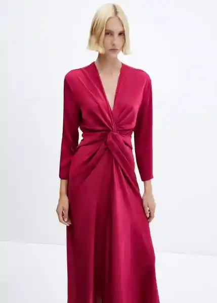 Vestido Fresno4 Fucsia Talla 18 Mujer Mango