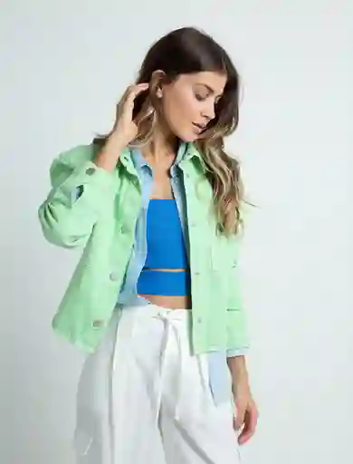 Chaqueta Bestie Mujer Verde Braña Claro Talla S 022F373 Naf Naf