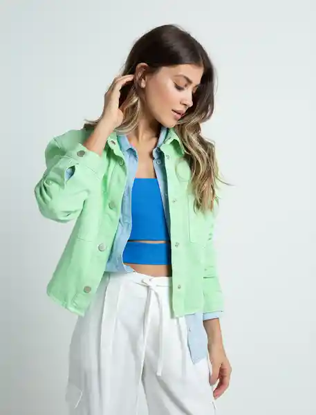 Chaqueta Bestie Mujer Verde Braña Claro Talla S 022F373 Naf Naf