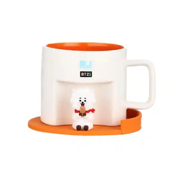 Bt21 Taza Cerámica Con Portavasos Rj Colección 450 mL