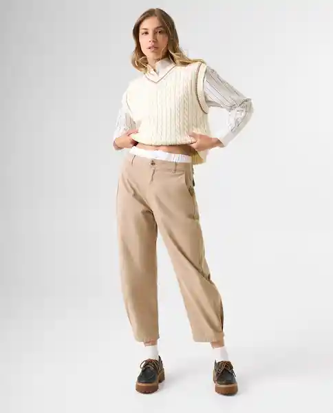 Pantalón Mujer Beige Talla 8 632G001_BEI151215
