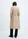 Abrigo Sirenita Camel Talla 28 Mujer Mango