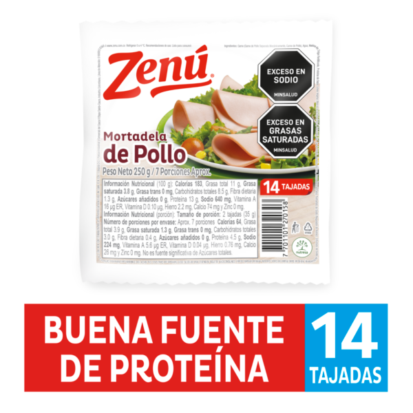 Mortadela Pollo Zenu Hrn.tg.prote.x 250 g