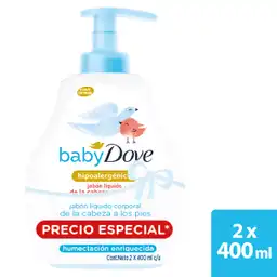 Dove Baby Jabón Liquido Humectación Enriquecida 2 Unidades X 400mL