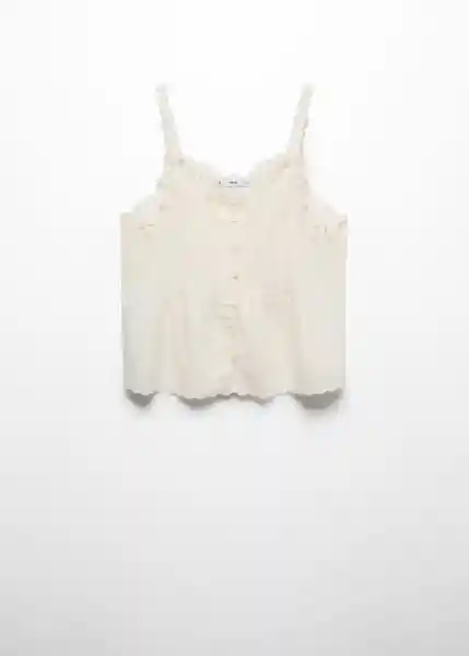 Top Bord  Off White Talla L Mujer Mango