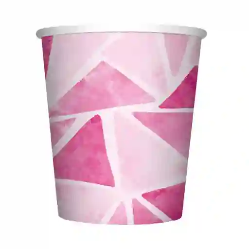 Sempertex Vaso Triángulos Rosados 9 Oz