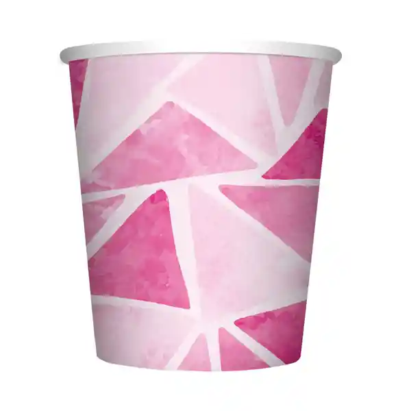 Sempertex Vaso Triángulos Rosados 9 Oz