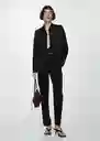 Blazer Americana Boreal Negro Talla 36 Mujer Mango