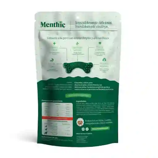  Menthic Huesos Talla S. Snacks Dentales x 9 unidades (79 gr)