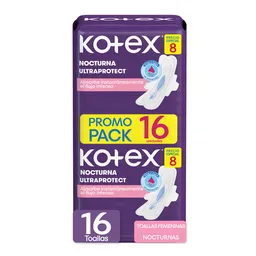 Kotex Toalla Femenina Nocturna 16 Und