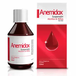 Anemidox tratamiento para la deficiencia de Hierro con Acido Folico y Vitamina C Suspension Oral 120ml