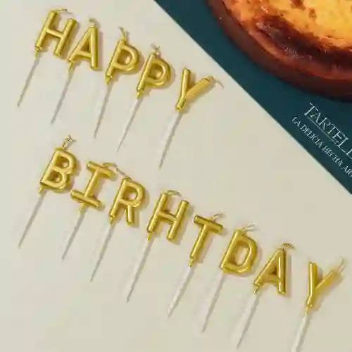 Vela Happy Birthday Dorada