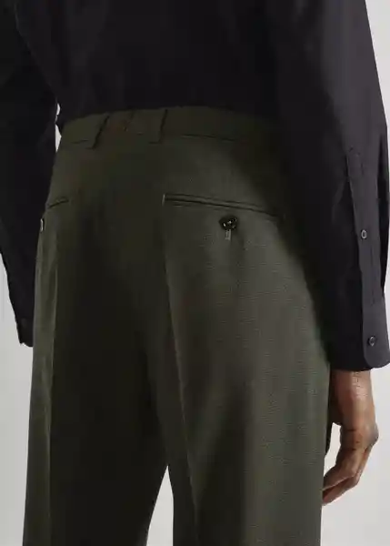 Pantalón Brasilia Verde Talla 36 Hombre Mango