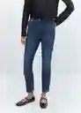 Pantalón Jean Claudia Tejano Oscuro Talla 38 Mujer Mango