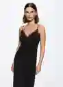 Vestido Lence Negro Talla L Mujer Mango