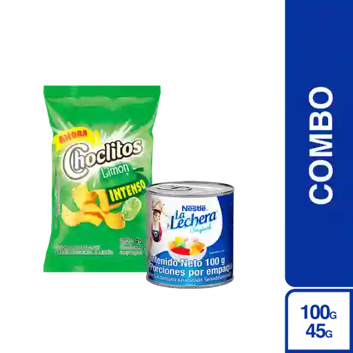 Combo Choclitos Snack Limón + Leche Condensada la Lechera Lata