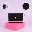 Tarjetero Negro Con Franja Rosa Miniso
