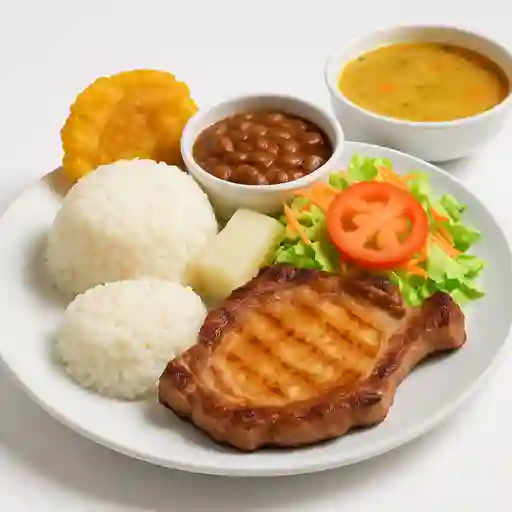 Almuerzo con Chuleta de Cerdo