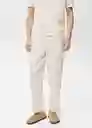 Pantalón Rustic Marfil Talla 40 Hombre Mango