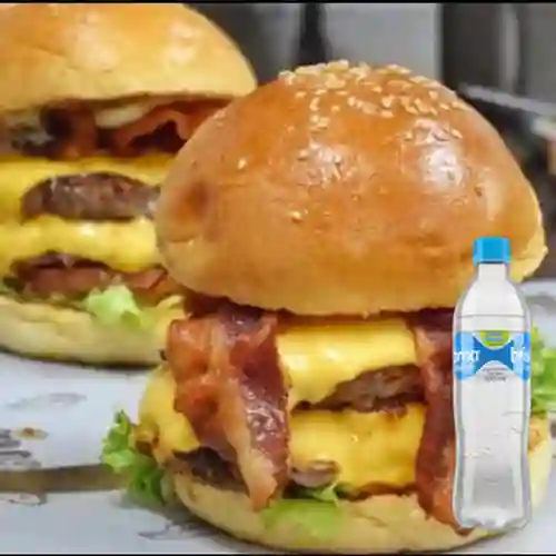 Combo Hamburguesa Doble Tc + Brisa Sin Gas 600ML