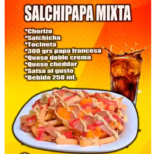 Salchipapa Mixta