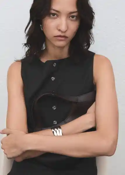 Chaleco Nevada Gris Talla L Mujer Mango