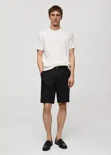 Bermuda Carp Negro Talla 36 Hombre Mango