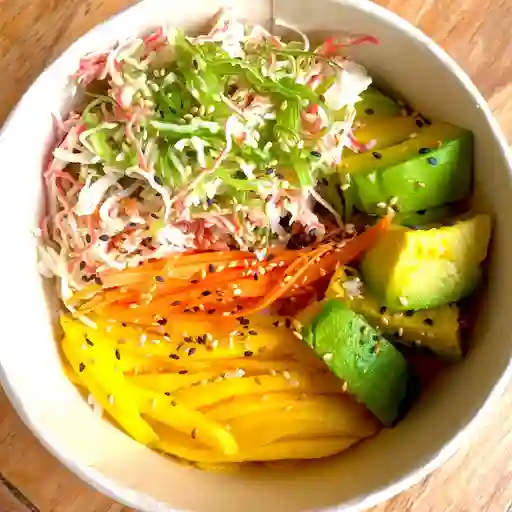 Poke bowl de palmitos de cangrejo