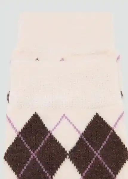 Calcetines Argyle Crudo Talla 99 Mujer Mango