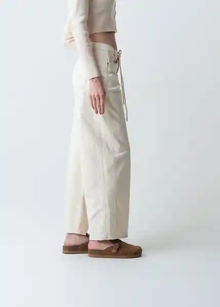 Pantalón Macarena Mujer Crudo Vainilla Claro Talla 10 433G359 Naf Naf